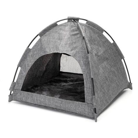 Pet Maison pour Chats Tente pour chat à double usage hiver etété Bac et maison de toilette pour chat