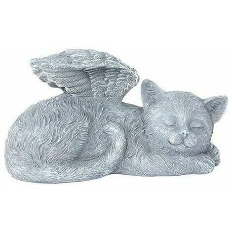 Pet Memorial Angel Cat & Dog Statue d'honneur Pierre tombale Hommage Finition en pierre de polyrésine Sympathie pour toujours dans nos cœurs pour honorer un animal de compagnie bien-aimé