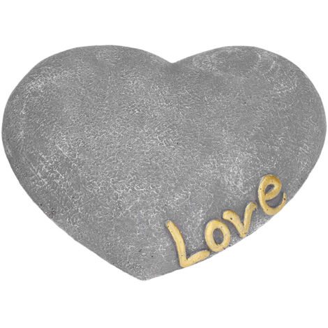 Pet Memorial Stone Heart Shaped Garden Memorial Tombstone Resin Dog Cat Gravestone for Lawn BackyardSesame Gray