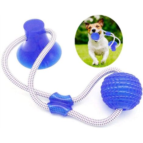 Pet Molar Bite Toy ，Balle avec Ventouse Jouet pour Chien Balle et Ventouse Multifonction Animal de Compagnie Molaire Jouet molaire Multifonction pour Chien Jouet Chien Ventouse (Bleu, 1 pcs)-Fei Yu
