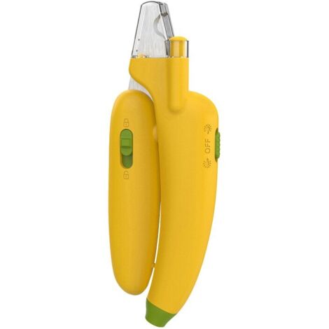 Pet Nail Clippers, ABS/Stainless Steel, LED Function, Yellow