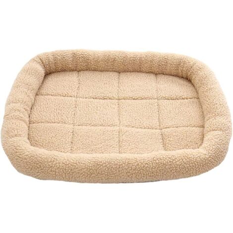 Pet Nest Dog Cat Bed Rectangular Bed Warm Plush Nesting Box Bedding Cushion Washable Mattress for Small Medium Dogs Cats 60x50cm Beige 60×50CM