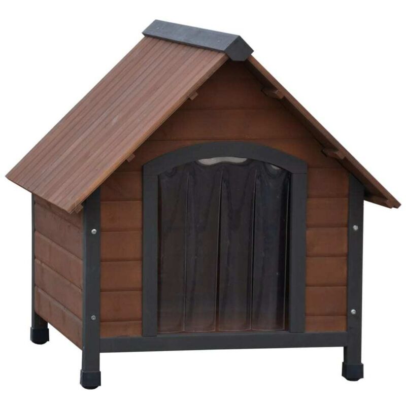 @Pet Niche pour chiens avec rabats en plastique Marron 102x82x87 cm @Pet