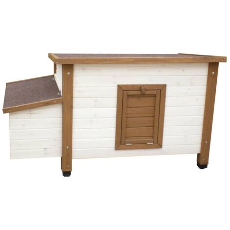 @Pet Outdoor Chicken House 136x74.5x75 cm Wood White and Brown @Pet
