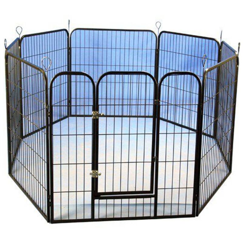 PET - Parc modulaire pour chiots Noir 79x81 cm @