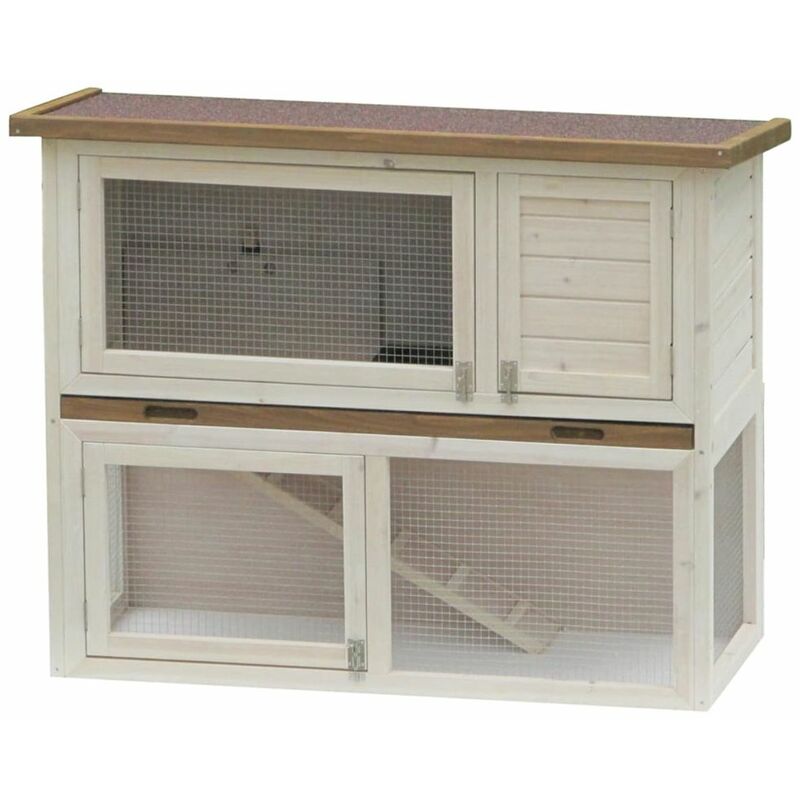 Pet Rabbit Hutch Liberty Deluxe White 115x50x92 Cm 078