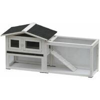 @Pet Rabbit Hutch Manou White and Black 155x53x70 cm 20086