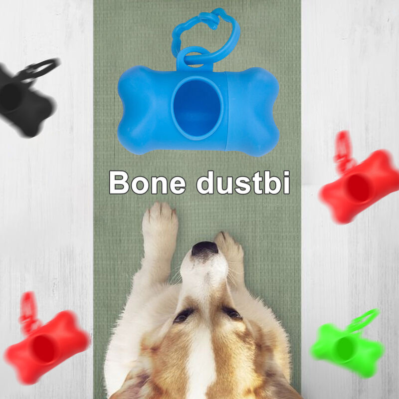 Pet Sac Distributeur Boite Merde - Comprend 1 Rouleau (15 Sacs Crottes De Chien) - Odeur Agreable, Etanche, Ecologique Poop Sacs Pour Chiens, Bleu