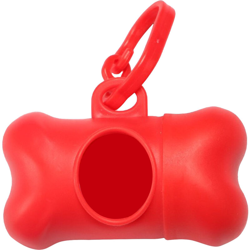 Pet Sac Distributeur Boite Merde - Comprend 1 Rouleau (15 Sacs Crottes De Chien) - Odeur Agreable, Etanche, Ecologique Poop Sacs Pour Chiens, Rouge