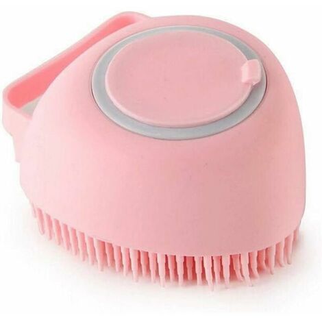 Pet Shampoo Brush,Heart Rubber Dog Cat Cleaning Bath Brush,Silicone Spa Massage Comb,Shower Grooming Tool for Hair Removal