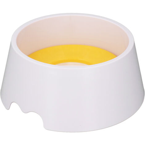 Pet Slow Water Feeder Splash Proof Prevent Slip Raised Water Dispenser Dog Slow Drinking Bowl for Cats Bright Yellow