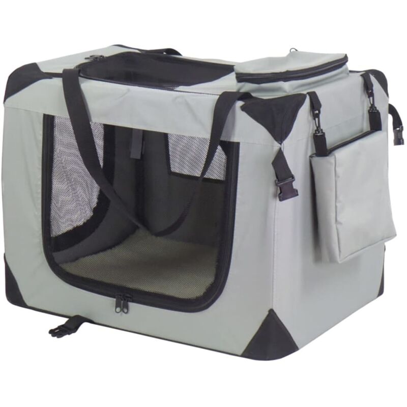 

Transportín para perros nailon 70x52x50 cm gris 11072 - Gris - @pet