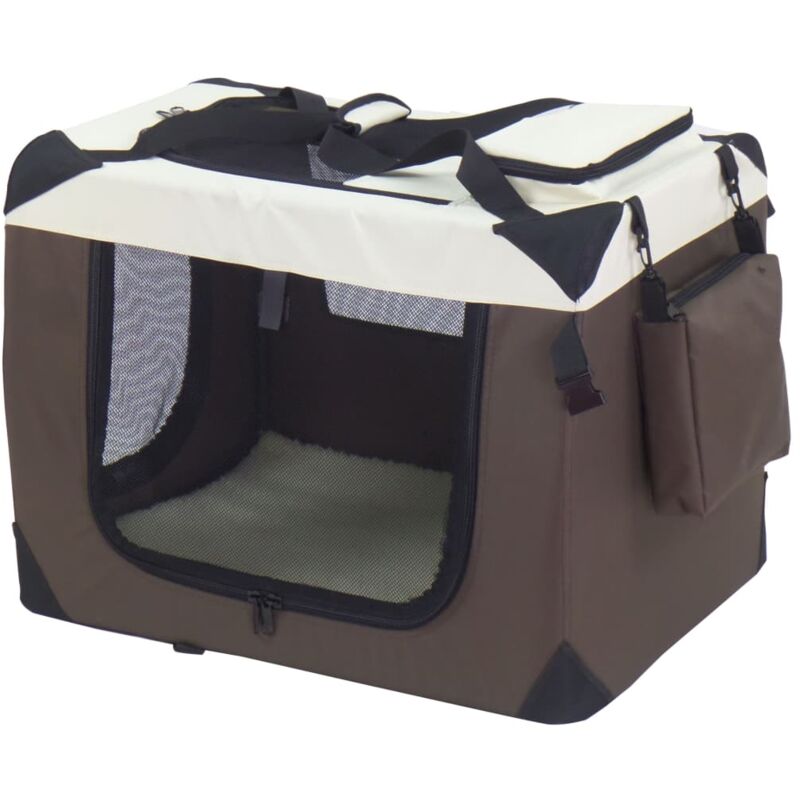 

Transportín para perros nylon marrón 50x34x36 cm - Marrón - @pet