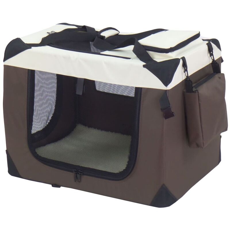 

Transportín para perros nylon marrón 62x42x44 cm - Marrón - @pet
