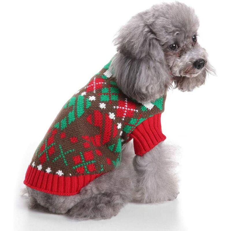 

Pet Xmas Pull-Overs - Suéter de cachorro con capucha Suéter de dibujos animados de Halloween Abrigo cálido de Navidad Ropa de Navidad para perros