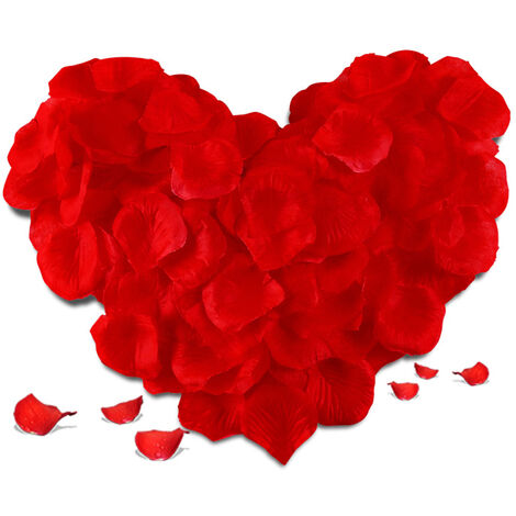 pétalos de rosas artificiales falsos 1000 pzs rojas decoraciones para noches románticas, fiestas, bodas, compromisos, eventos, Día de San Valentín