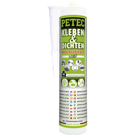 Petec Kleben & Dichten Montagekleber in Weiß 290 ml
