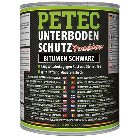 Petec Unterbodenschutz Bitumen, Pinseldose Schwarz 1000 ml