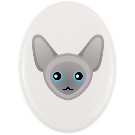 Peterbald - placa de cerámica para lápida con gráficos e inscripción de Art-Dog