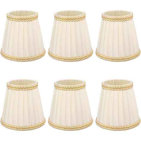 Petit abat-jour à Clip sur tambour 6 pièces tissu pour lustre ampoules de bougies accessoires d'éclairage