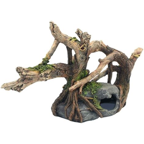 Petit Aquarium Fish Tank Paysage Pavillon Arbre Décoration Accessoire Montagne Cave