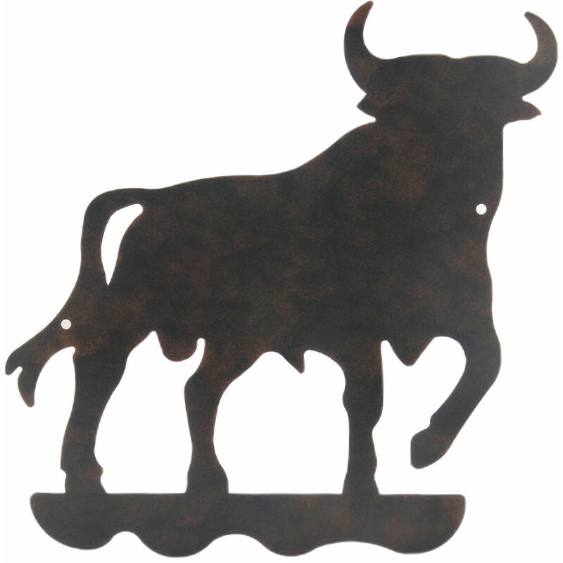 Signes Grimalt Appliquer un mur d'ornement en métal Toro Bravo Black Metal Wall Adorno Black 1x76x76cm 28768