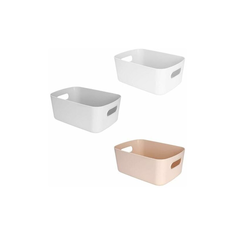 Petit Boîte De Rangement Léger Bac Organiseur Pour Salle De Bain étagères (Lot de 3 Chambre d'Enfant TiroirPanier de Rangement en Plastique avec