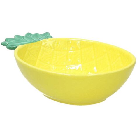 Petit Bol Ananas 17cm X 12cm X 4.5cm Grès Pachy Jaune