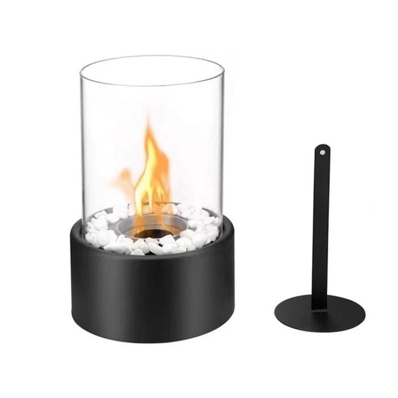 Vuszr - Petit Bol de Brasero de Table, Mini CheminéE à Alcool Portable pour L'IntéRieur, Nettoyage Sans FuméE, Noir