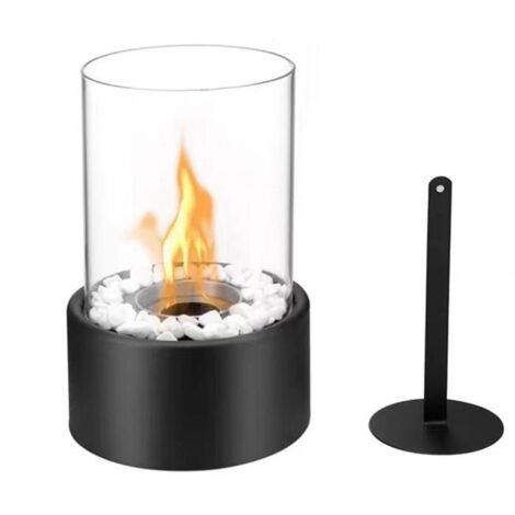 Petit Bol de Brasero de Table, Mini CheminéE à Alcool Portable pour L'IntéRieur, Nettoyage Sans FuméE, Noir
