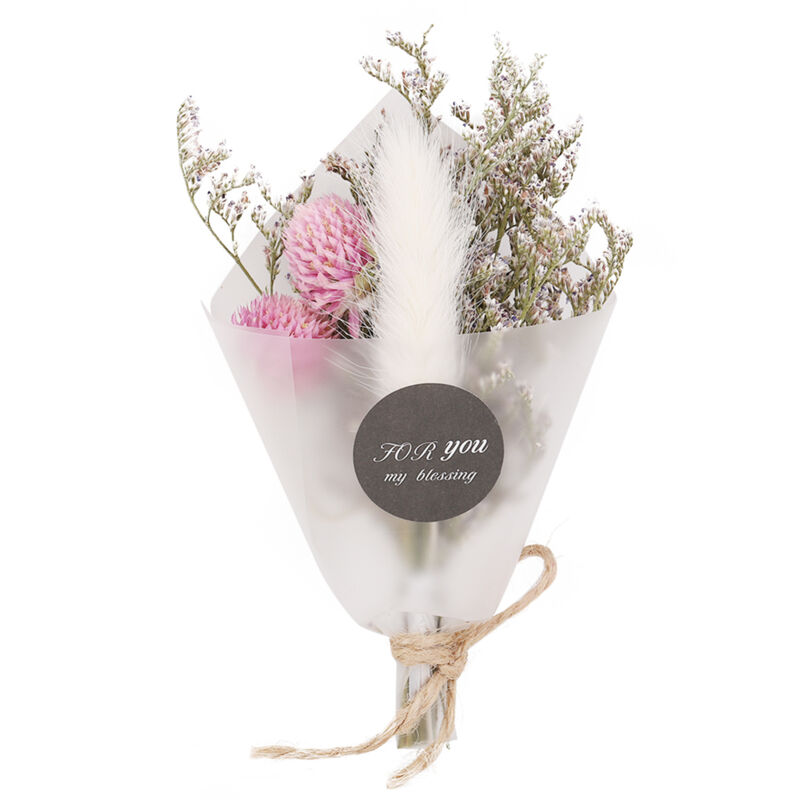 Jeffergarden Petit bouquet de fleurs séchées naturelles décoration de mariage fleur séchée cadeau de vacances (lapin blanc)