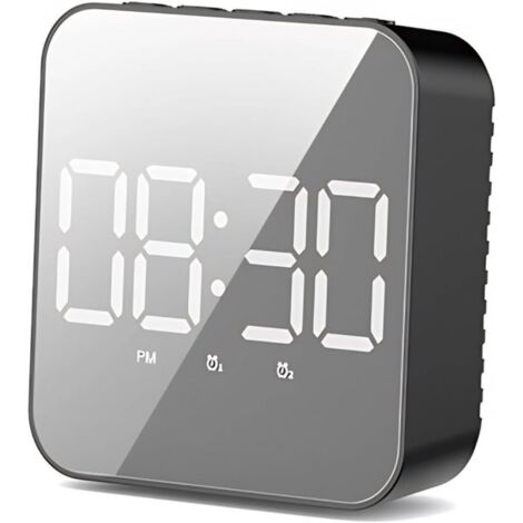 Petit bouton d'alarme numérique pour appareils photo - Grand écran à piles et grand écran LED électrique pour bureau - Bouton multifonction avec 2 alarmes - Température de référence du bouton