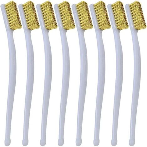 Petit Brosse en Laiton 8 pcs Mini Brosses Métallique pour le nettoyage des scories de soudure, de la rouille,Buse De l'Imprimante 3D