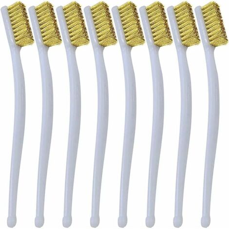 Petit Brosse en Laiton 8 pcs Mini Brosses Métallique pour le nettoyage des scories de soudure, de la rouille,Buse De l'Imprimante 3D