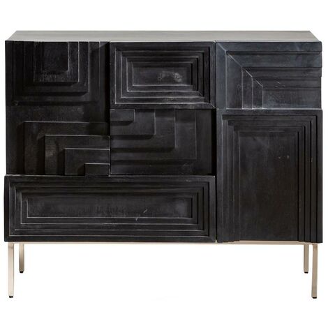 Petit buffet en bois de manguier noir Tristan