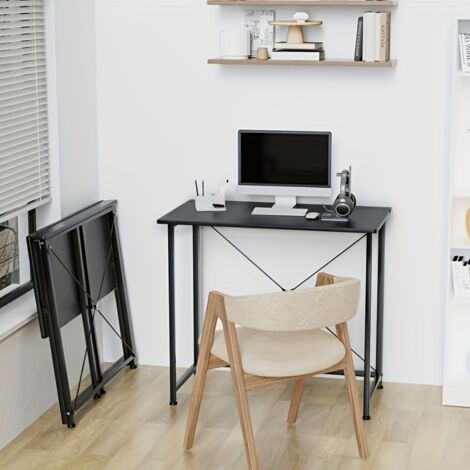 Petit bureau pliant,Table d'ordinateur pliante,46x80x74cm Bureau de travail compact pour petits espaces
