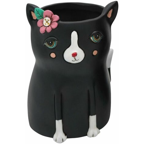 Petit cache pot Allen Designs en forme de chat noir
