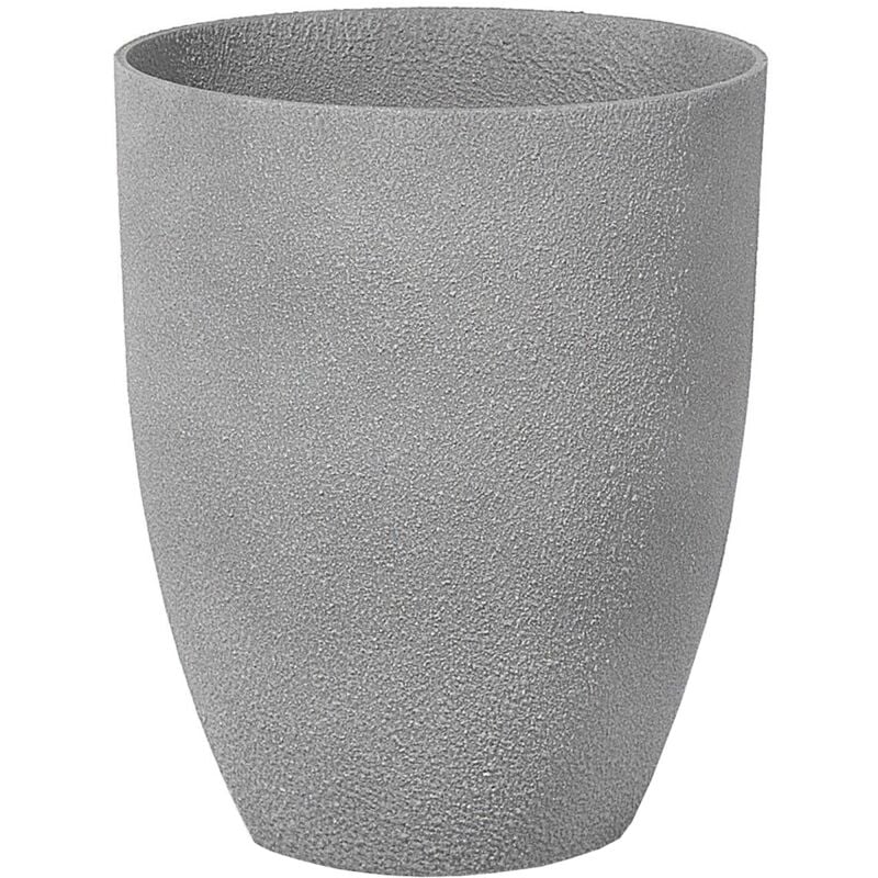 Haut Cache-Pot Gris Rond Effet Béton en Polyrésine Diamètre 35 cm Pot de Fleurs Idéal au Design Moderne pour Extérieur et Intérieur Beliani