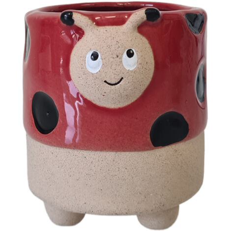 Petit cache pot coccinelle en céramique 12 cm