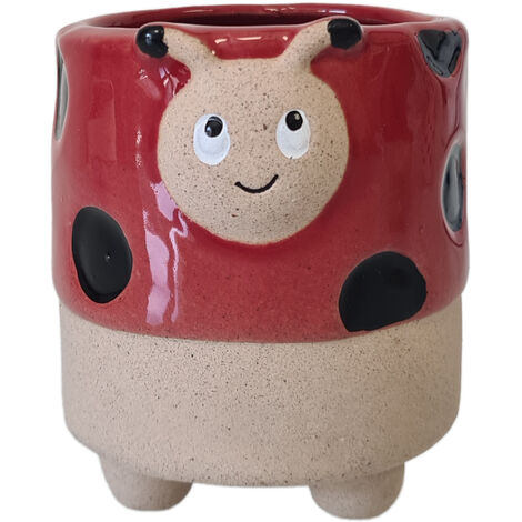Petit cache pot coccinelle en céramique 8.5 cm