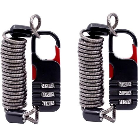 Petit cadenas à combinaison avec câble rétractable (80 ). cadenas à câble fin à code. pour bagages de voyage. valises. sacs à dos. sacs. fermetures éclair. vélo. casque de moto antivol