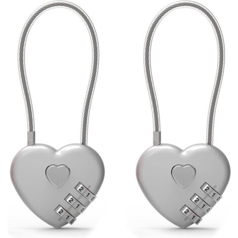 Petit cadenas à combinaison pour casier, câble antivol avec code, cadenas argent, pour bagages, casiers de salle de sport, éclair de sacs à dos, armoires