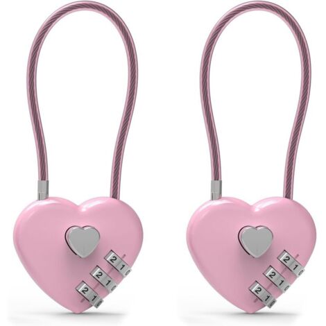 Petit cadenas à combinaison pour casier, câble antivol avec code, cadenas rose, pour bagages, casiers de salle de sport, éclair de sacs à dos, armoires