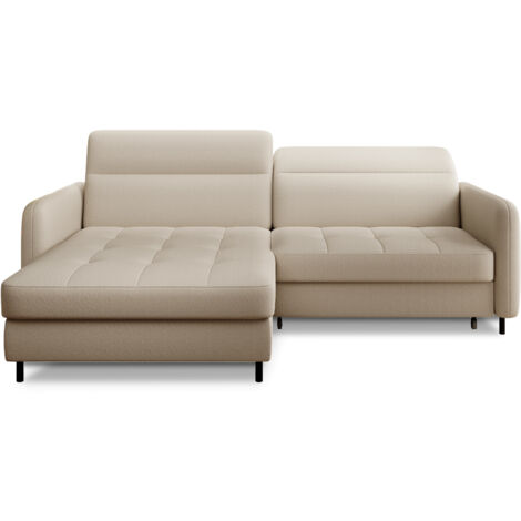 Petit canapé d’angle convertible tissu Kunder angle droit-Beige-angle droit