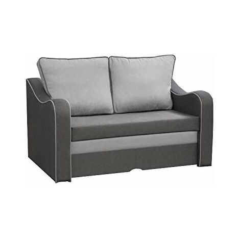 Petit Canapé lit Convertible Salon Chambre d'ado Relax 2 Places Noveau Lucky (Gris)