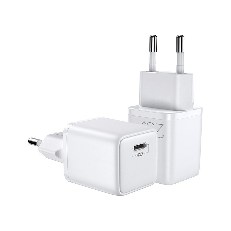 Petit chargeur rapide, alimentation USB-C PD 5-12V 25W - blanc