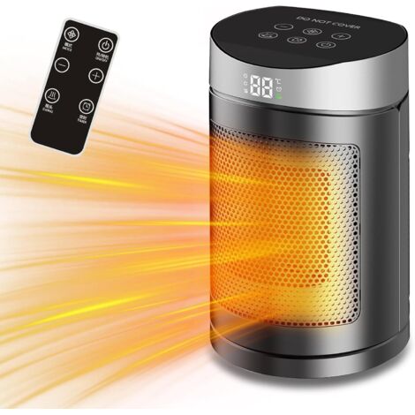 YS-YALOTRS Petit chauffage solaire pour la maison - chauffage électrique de bureau avec écran tactile et télécommande
