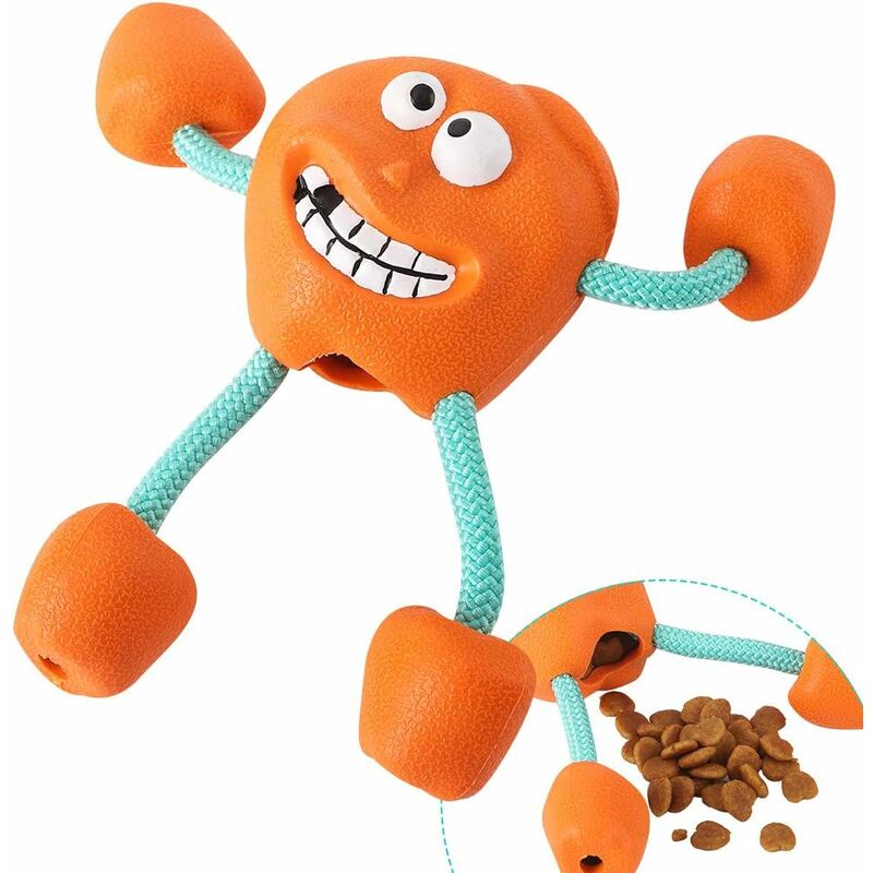 petit chien des jouets à mâcher avec Siffleur - Indestructible caoutchouc Treat Dispensing Jouets pour chiens, jouet interactif pour chiens