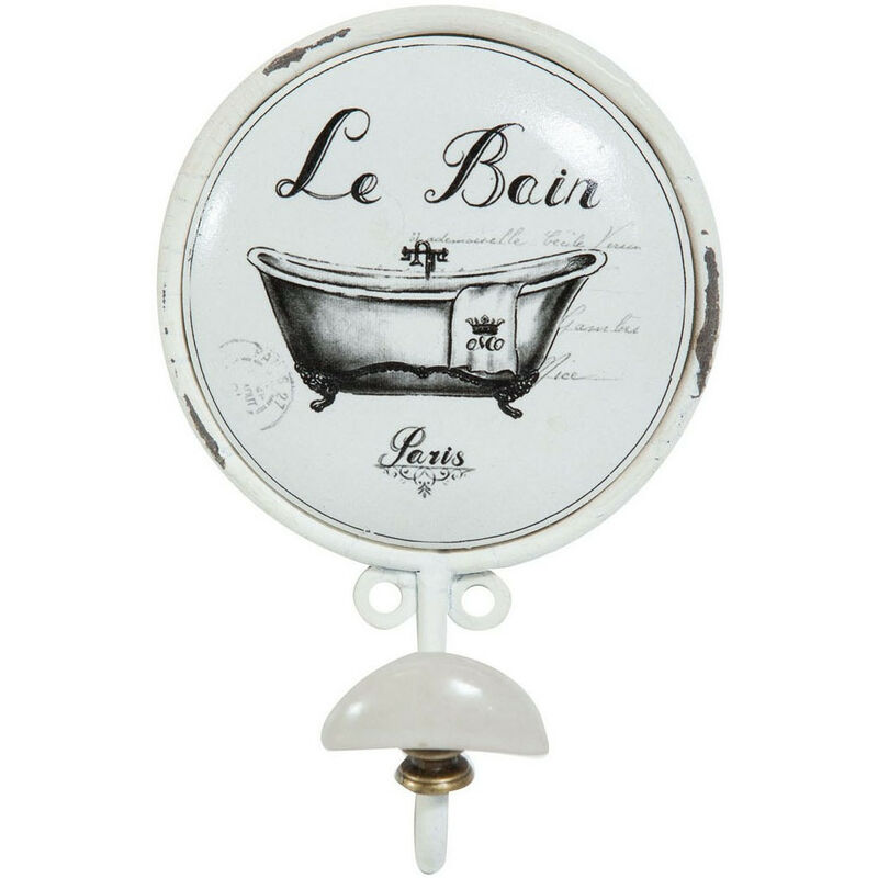 Set 2 patères murales 2 patères boutons Porte-manteau mural en fer forgé porcelaine Porte-serviettes salle de bain et cuisine