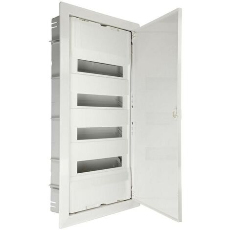 Petit coffret de distribution encastré avec bornes à vis 48 + 8 modules